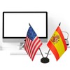 US American & Spain Friendship Table Flag, Spain Desk Flag,