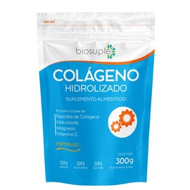 Colágeno Hidrolizado Adicionado con Magnesio y Vitamina C, 300 g Sabor Natural