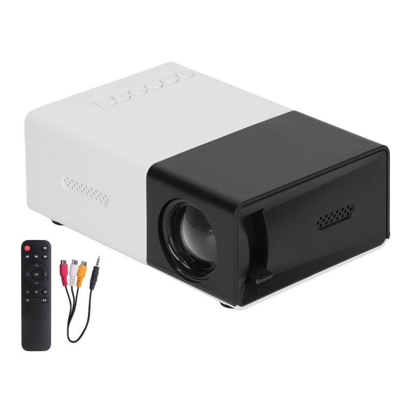 Mini Projector Built in Speakers Diffuse Reflection Imaging Black 1080P