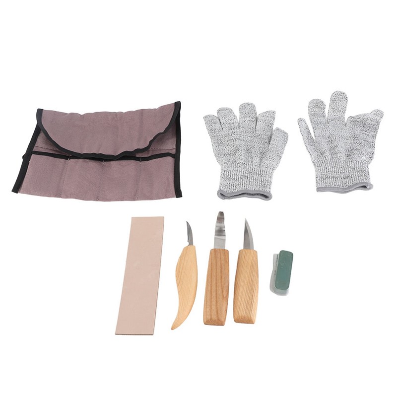 5pcs/set Wood Carving Tools Set Hand Wood Engraving Chisels Knife