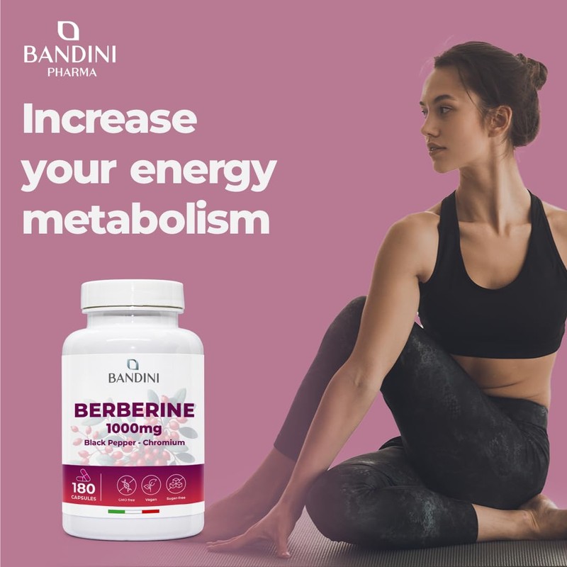 Bandini® Berberine 1000mg Pure high Dosage | 180 Vegan Capsules