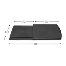 Poztiv Sliding Kitchen Counter Caddy (2 Pack). Made of Durable ABS. Countertop Storage Sliding Tray - For Blender, Toaster, Kitchen Appliances. Dishwasher Proof. Includes large 'microfibre' Cloth