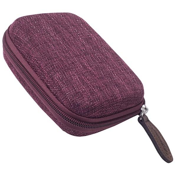 Aroma2Go Hemp Bag Essential Oil Travel Carrying Case protects and holds 5 Roll-On or 5ml Bottles of your favorite aromatherapy scents – Compact storage holder with protective hard shell - Burgundy