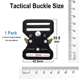 ManTangSun 1-1/4 Inch Tactical Buckle Replacement, Metal Heavy Duty Tactical Belt Buckles for Webbing Nylon Strap, Dog Collar, Harness, Military Buckle Backpack Clip Hardware, Black