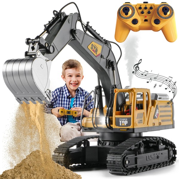 KASQERT Remote Control Excavator Toys for Boys,14 Channel 1:14 RC