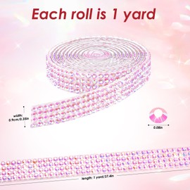 LYXMYGS Rhinestone Ribbon Self Adhesive Crystal Rhinestone, 9-Rolls Bedazzling Strips, 9-Yard Rhinestone Strips for DIY Craft, Decoration of Daily Necessities and Special Events
