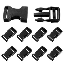 Zyghjort 8 Pieces Buckles and Clasps, 20mm Plastic Buckle Quick Release Buckle Adjustable Backpack Buckle for Crafts, Luggage Strap, Outdoor, Camping
