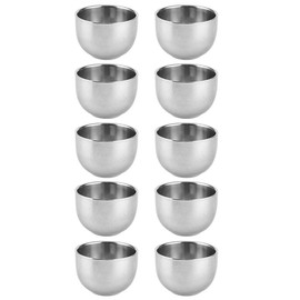 Jwthee Set Of 10 Insulated Coffee Mugs,200ml/6oz Stainless Steel Double Wall Drinking Cups,Stackable Metal Cup Double Wall Vacuum Drinking Cups,Reusable Silver Camping Mugs For Home Camp