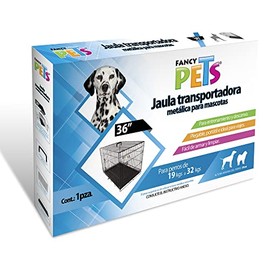 Fancy Pets Jaula Metálica Plegable para Perro - 93 cm x 57.5 cm x 65 cm, con 2 Puertas y Bandeja Extraíble