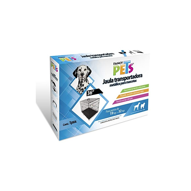 Fancy Pets Jaula Metálica Plegable para Perro - 93 cm