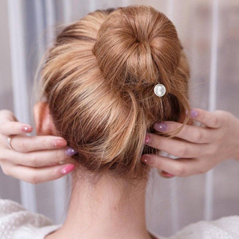 6 PCS Pearl Hair Bun Makers Magic Sponge Hair Foam