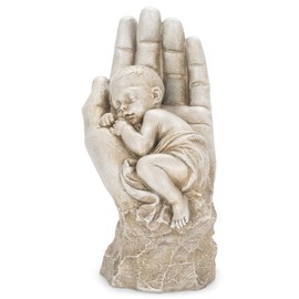 Joseph's Studio by Roman Inc., in The Palm of HIS Hand, Garden Collection, Religious Statue, Holy Family, Memorial, Angel, Patron Saint, Garden Décor (11x5x7)