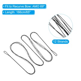 PATIKIL Bow String Replacement,12 Strands Recurve Bowstring for AMO 69" Traditional Recurve Bow, Black