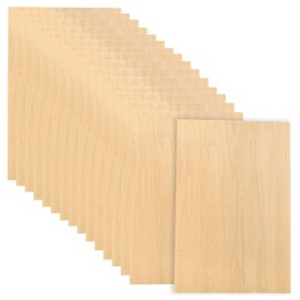 16 Pcs Wood Sheets Wood 2mm Thin Wood - 200x100mm Craft Boards – Unfinished Woodden Sheets for DIY Projects – Laser Cutting Model Making Engraving Painting Decoration