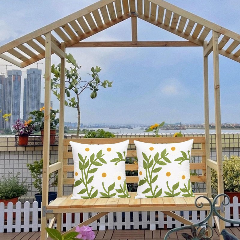 Pilmandu Pack of 2 Embroidered Decorative Throw Pillow Cover 18x18