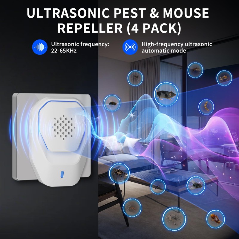 Ultraschall-Schädlingsabwehr, 4er-Pack Mäuseabwehr-001