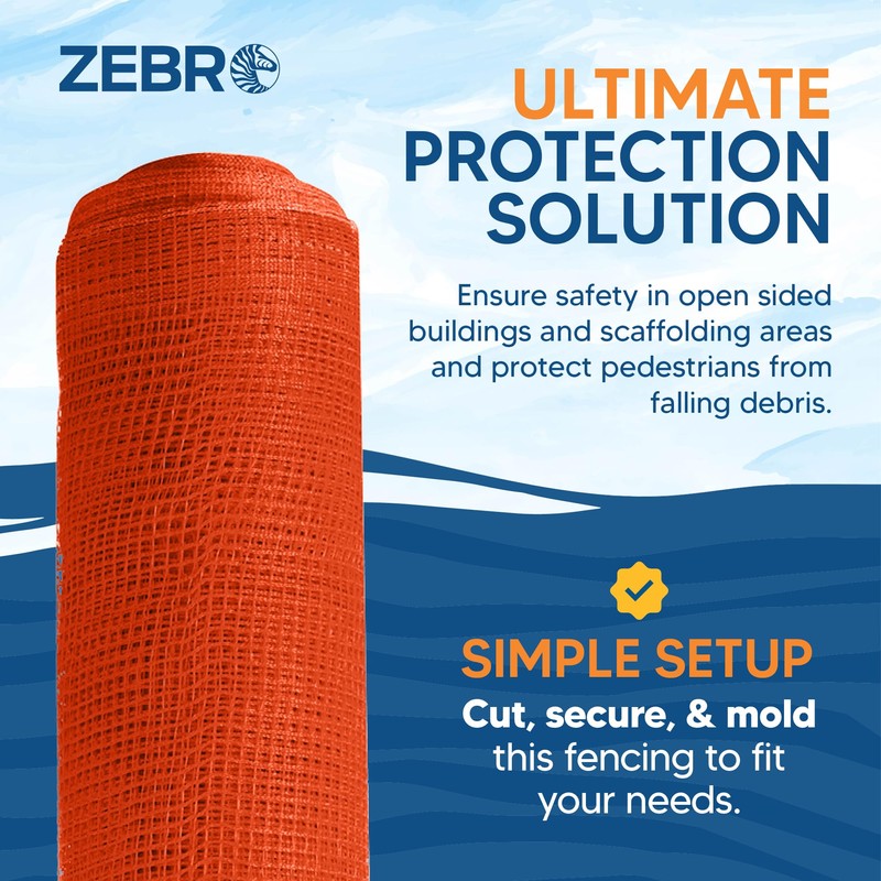 Fire Retardant Debris Safety Netting (4' x 150' - Orange)