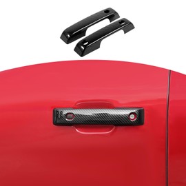 JOSHELA for F150 Door Handle Cover Trim for Ford F150 2021 up Black Carbon Fiber Grain Exterior Accessories 2pcs