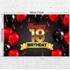 Happy 18th Birthday Red and Black Banner Backdrop Background Balloons