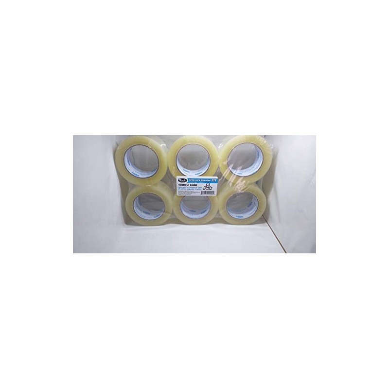 Paquete de 6 Cinta Adhesiva Transparente Tuk 48mm x 150