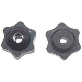 FDXGYH 12 Pcs M6 Threaded Star Knob Nuts Plastic Hexagon Head Thru Hand Tighten Clamping Knobs (Black)