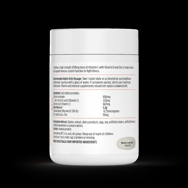 NUTRA-LIFE High Strength Vitamin C + D + Zinc 200