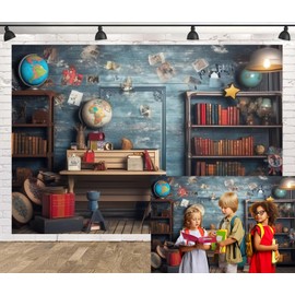 Leowefowa Back to School Backdrop 10x8ft Welcome Back to School Classroom Decorations Banner Vintage Photography Background for Kids Portrait Photo Props