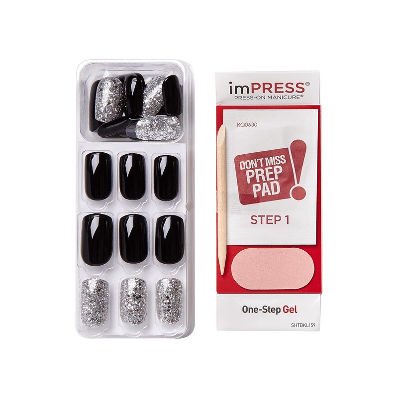 KISS imPRESS Press-On Manicure Destiny Medium Length Square with PureFit