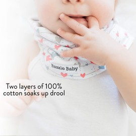 Bazzle Baby Drool Bibs for Baby Girl and Boy, Adjustable, Nickel-Free Snap Closure, Baby Bandana Drool Bib, Versatile Infinity Scarf, 100% Double-Layer Cotton, Toddler Bandana Bib, for 3-36 Months