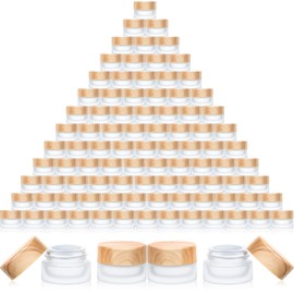 Geiserailie Glass Cosmetic Containers Empty Sample Jars with Leak Proof Lids Makeup Sample Containers for Lotion Cream Cosmetic(150 Pieces,5 Gram)