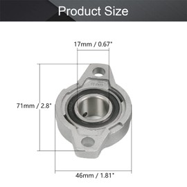 Othmro Pillow Block Bearing, 2 Pieces KFL003 Flange Pillow Block Bearing, 1.7cm Bore Diameter, Zinc Alloy/Chrome Steel, Self Aligning Bearing Block, Flange, Mounted Bearing with Screw Cap