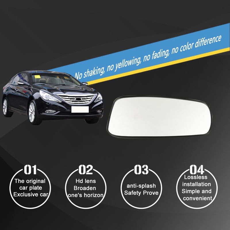 Passenger Side Mirror Replacement Glass for Hyundai Sonata 2011-2014,Automotive Exterior