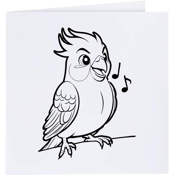 'Cockatiel Singing A Cheerful Tune' Blank Greeting Card (GC00060597)