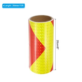 PATIKIL Reflective Tape, 8 Inch x 10 FT Waterproof High Visibility Self-Adhesive Warning Safety Tape Reflective Stickers External Accessories for Cars Trailers, Yellow Red