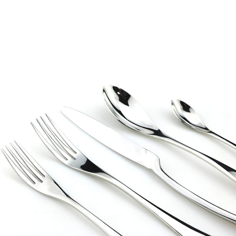 JASHII 18/10 Stainless Steel 20 Piece Mirror Polished Silver Flatware
