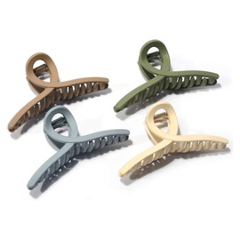 4 Pcs Hair Clips, No Slip Matte Butterfly Hair Claw Clips Strong Hold Vintage Shark Claw Clips Clamp Hair Accessories for Women Girls Thin Thick Hairs
