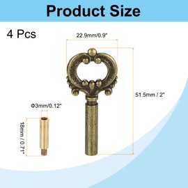 sourcing map 4Pcs Lamp Turn Knob On/Off Lamp Switch Replacement Brass Light Switch Knob Lamp Knob Lamp Switch Extension 51.5mm Length for Lamp Socket, Bronze