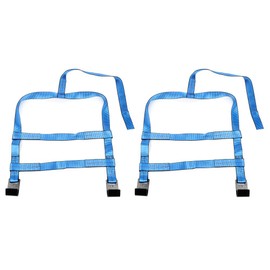 CCIYU Durable 2PCS Basket Tie Down car tire Straps Tow Dolly Wheel Net Flat Hooks Blue