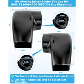 RV Awning Motor & Idler Cover Kit R001931006 R001932006 Compatible with Carefree of Colorado Altitude/Compass TAJVAP 46JVAP, R001931-006 R001932-006, Left & Right Side, 2 Pack - Black