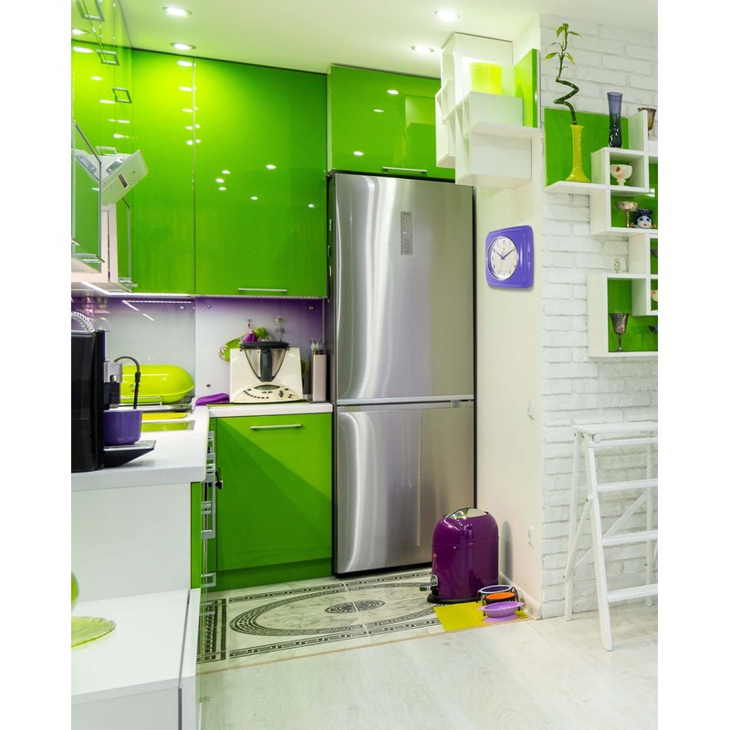 Infinity Instruments 9 Inch Square Clock - Retro Wall Clock