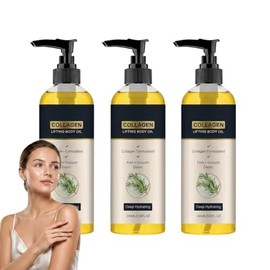 Nuevo aceite corporal reafirmante con colágeno 2026, reafirmante y tonificante para mujeres y hombres, hidratante y suavizante para piel seca, aceite de colágeno para un cuerpo radiante sedoso (3PCS)