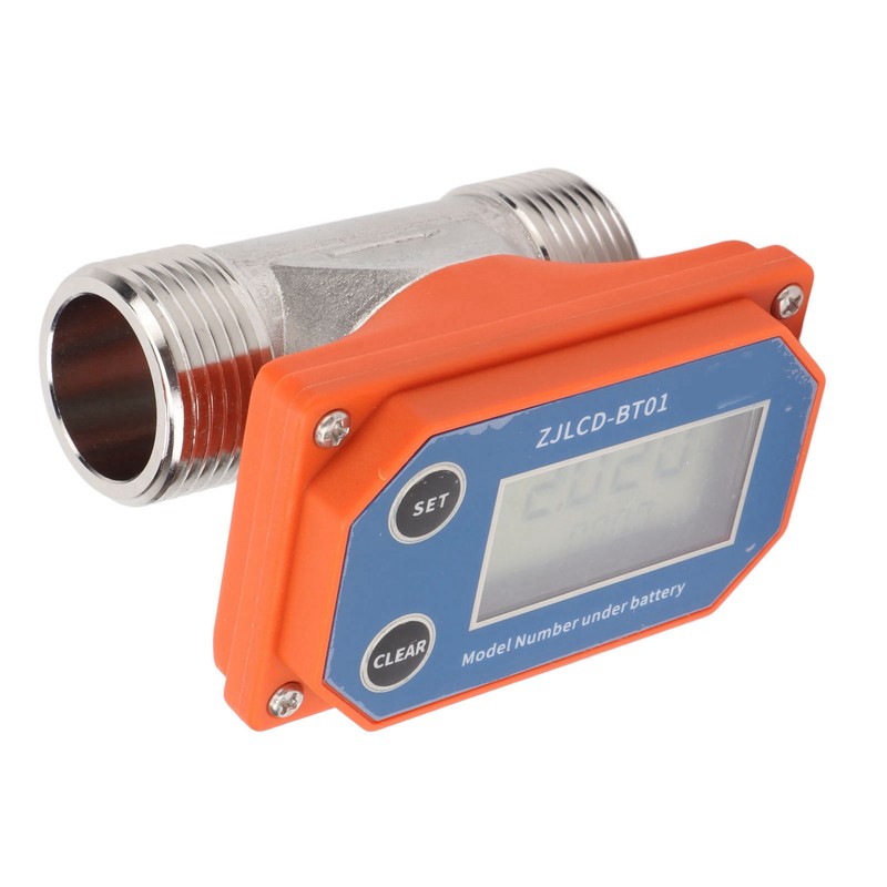 Water Flowmeter Digital Display Flow Sensor Stainless Steel Acid Alkali