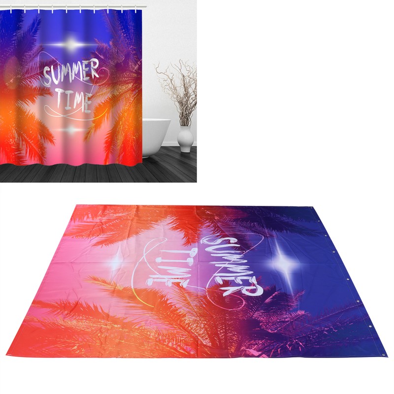 Shower Curtain Waterproof Thick Polyester PunchFree Curtain with Hook for
