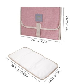 Baby Changing Mat Foldable,Travel Changing Mat,Portable Changing Mat Nappy Changing Mats,Baby Portable Changing Mat with Waterproof Foldable(Pink)