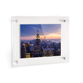 ArtToFrames 12x16 Inch Double Panel Floating Acrylic Picture Frame (Full Frame is 16x20) comes with Chrome Standoff Hardware, Made in the USA, 2 Pack