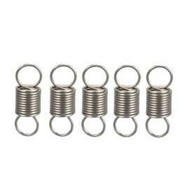 sourcing map Tension Spring Wire Diameter 0.02 Inch AD 0.2 Inch Free Length 0.59 Inch Stainless Steel Small Double Hook Tension Spring Pack of 5
