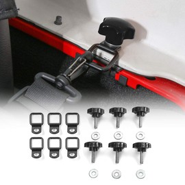 CheroCar - Tornillos de sujeción de extracción rápida para pulgar, tornillos de techo, anclaje de amarre con kit de arandelas para Jeep Wrangler Sports Sahara Rubicon X & Unlimited YJ TJ LJ JK JL