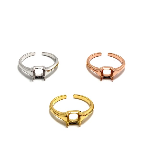 [mikainc] RG47 Elegant Empty Frame Mini Faceted Pedestal Ring Frame