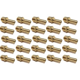 PRO-EDGE INDUSTRIAL (25 Pieces) 3/8 HOSE BARB X 3/8 MALE NPT Brass Pipe Fitting Gas Fuel Water Air