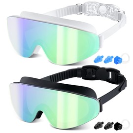 EasYoung Kids Swim Goggles for Age 6-12, 2-Pack Frameless Kids Goggles for Swimming, Anti-Fog, Waterproof, Boys & Girls